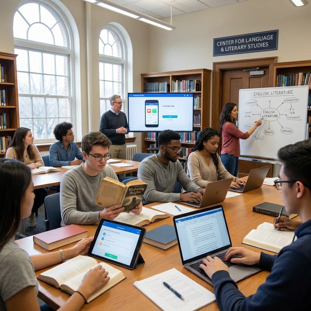 Students studying Language Studies