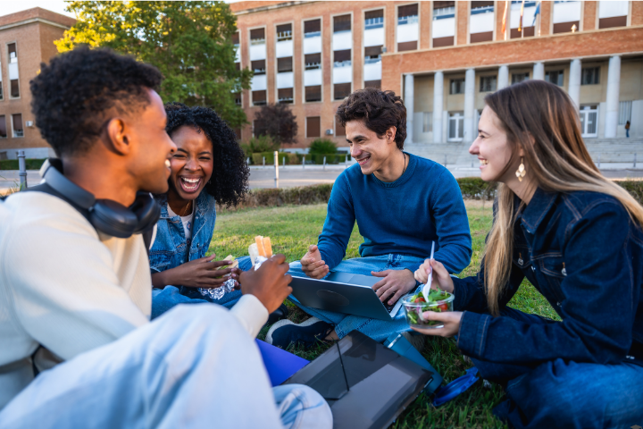 Students exploring university campus in Malaysia